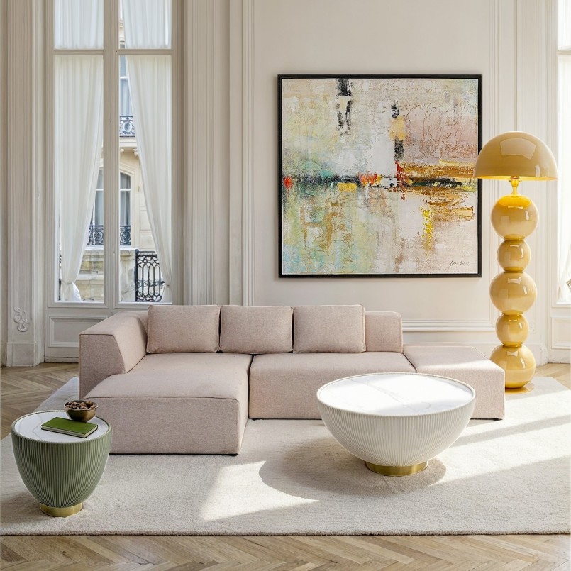 Beige eigentijdse hoekbank - Infinity Ottoman - Kare Design