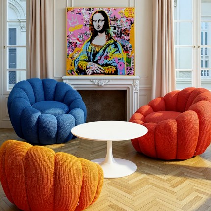 Draaifauteuil Peppo Bloom oranje Kare Design Draaifauteuil Peppo Bloom oranje Kare Design