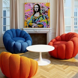 Blauwe draaifauteuil - Peppo Bloom - Kare Design