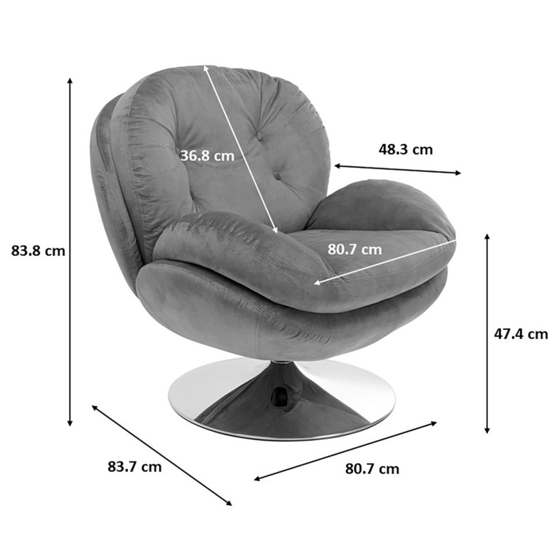 Moderne grijze draaifauteuil - Cosy - Kare Design