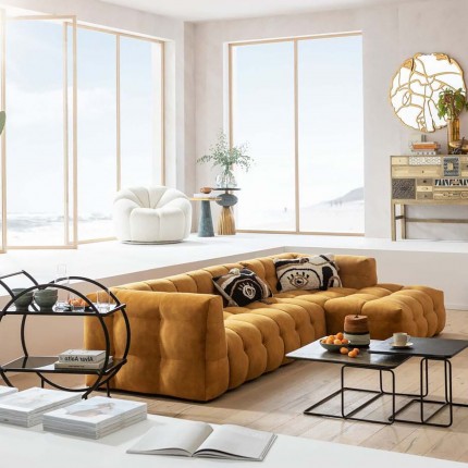 Corner Sofa Salamanca velvet ochre right Kare Design Corner Sofa Salamanca velvet ochre right Kare Design