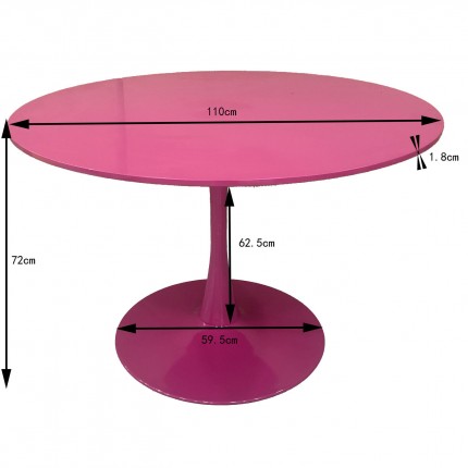 Tafelblad Schickeria Ø110cm roze Kare Design