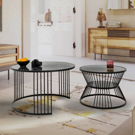 Salontafel Roma (2/Set) zwart Kare Design Salontafel Roma (2/Set) zwart Kare Design