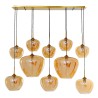Hanging lamp in amber glass and gold-plated steel - Sphere - Kare Design