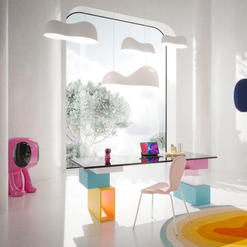 Decoratie Blobb roze XL 100cm Kare Design