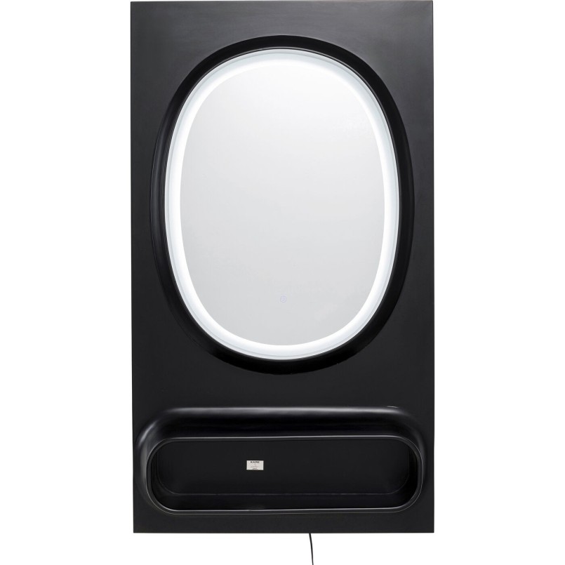 Miroir mural Aero LED noir 80x141cm