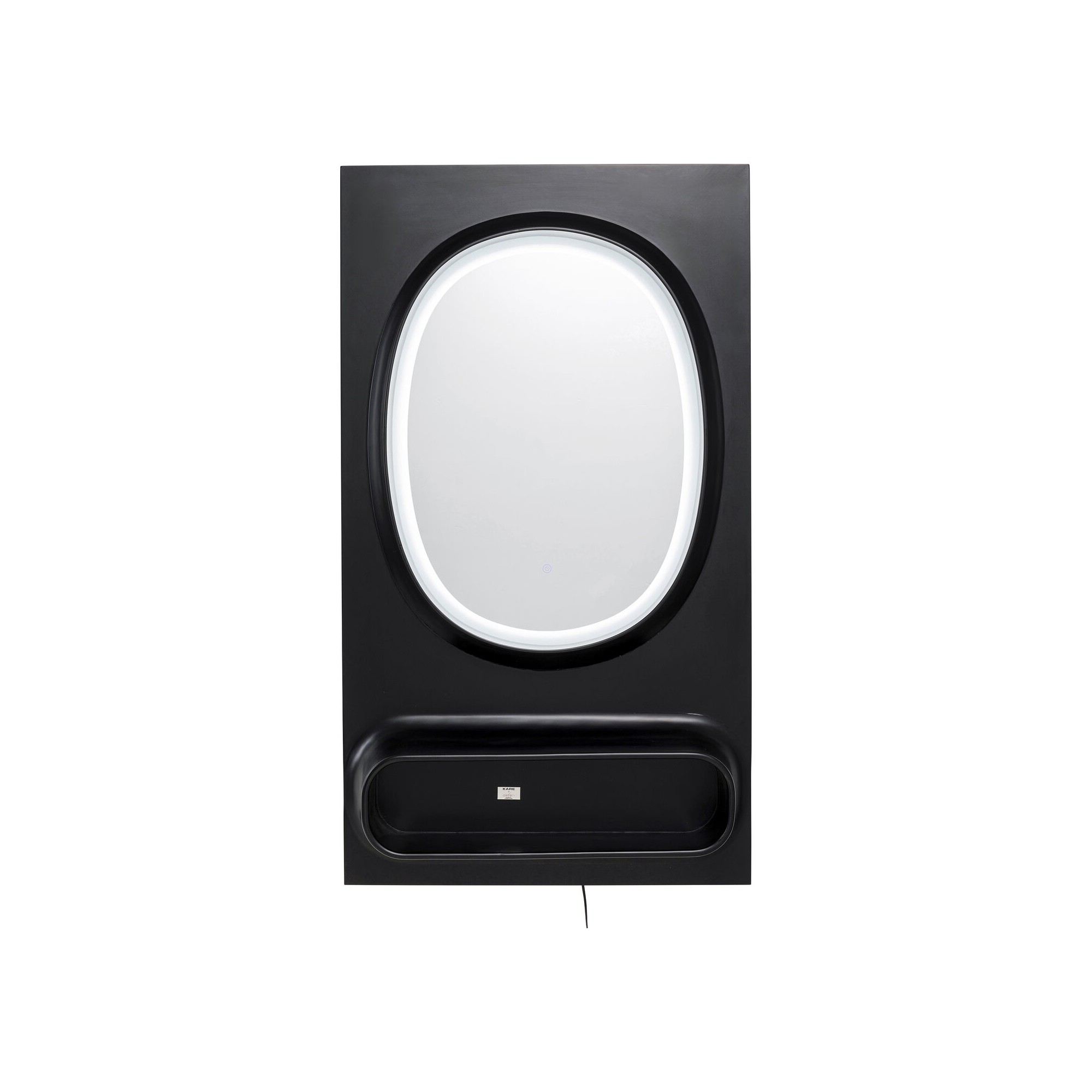 Miroir mural Aero LED noir 80x141cm