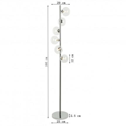 Vloerlamp Scala Balls 160cm chroom Kare Design Vloerlamp Scala Balls 160cm chroom Kare Design