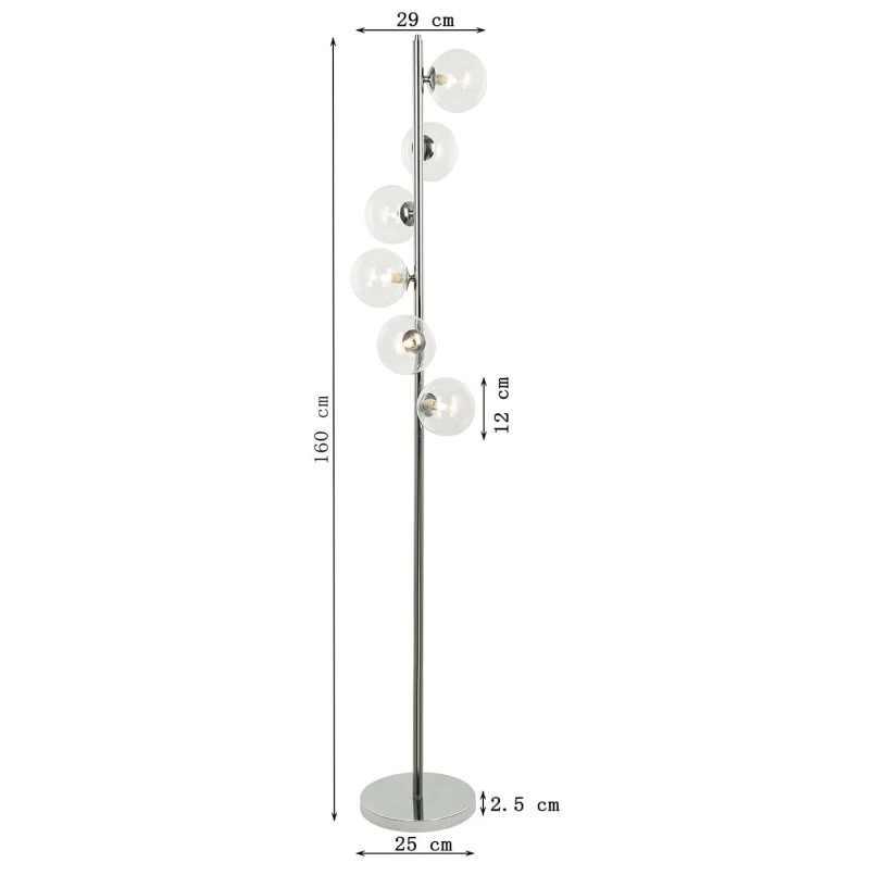 Eigentijdse verchroomde vloerlamp - Schaalballen - Kare Design