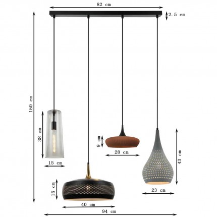 Hanglamp Melange 107cm Kare Design