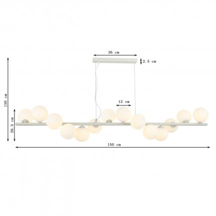 Pendant Lamp Scala Balls 150cm black and white Kare Design Pendant Lamp Scala Balls 150cm black and white Kare Design