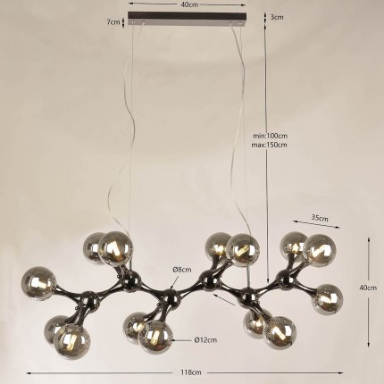 Pendant Lamp Atomic Balls 14 black Kare Design Pendant Lamp Atomic Balls 14 black Kare Design