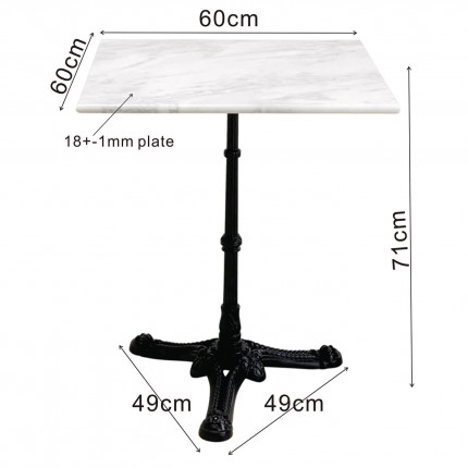 Eettafel Bistrot vierkant 60x60cm wit marmer Kare Design Eettafel Bistrot vierkant 60x60cm wit marmer Kare Design