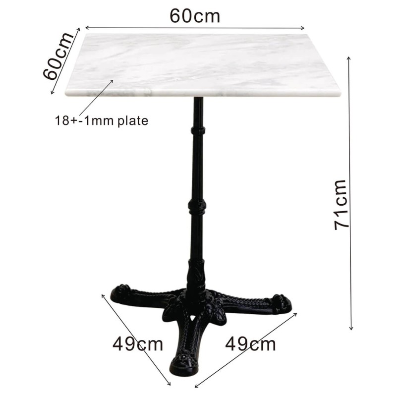 Eettafel van wit marmer en zwart staal - Bistrot - Kare Design
