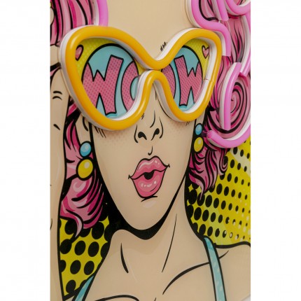 Wandfoto LED komieks vrouw 39x39cm Kare Design