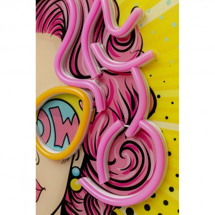 Wandfoto LED komieks vrouw 39x39cm Kare Design