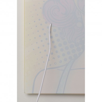 Wandfoto LED komieks vrouw 39x39cm Kare Design