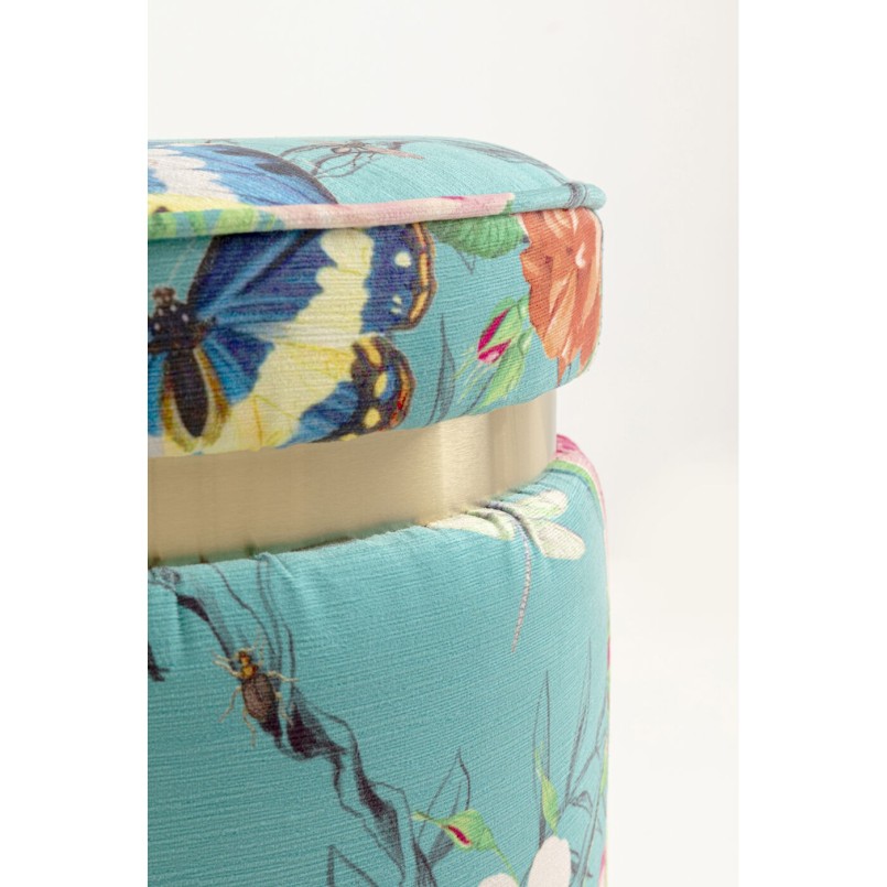 Tabouret Flower Fever bleu Ø39cm
