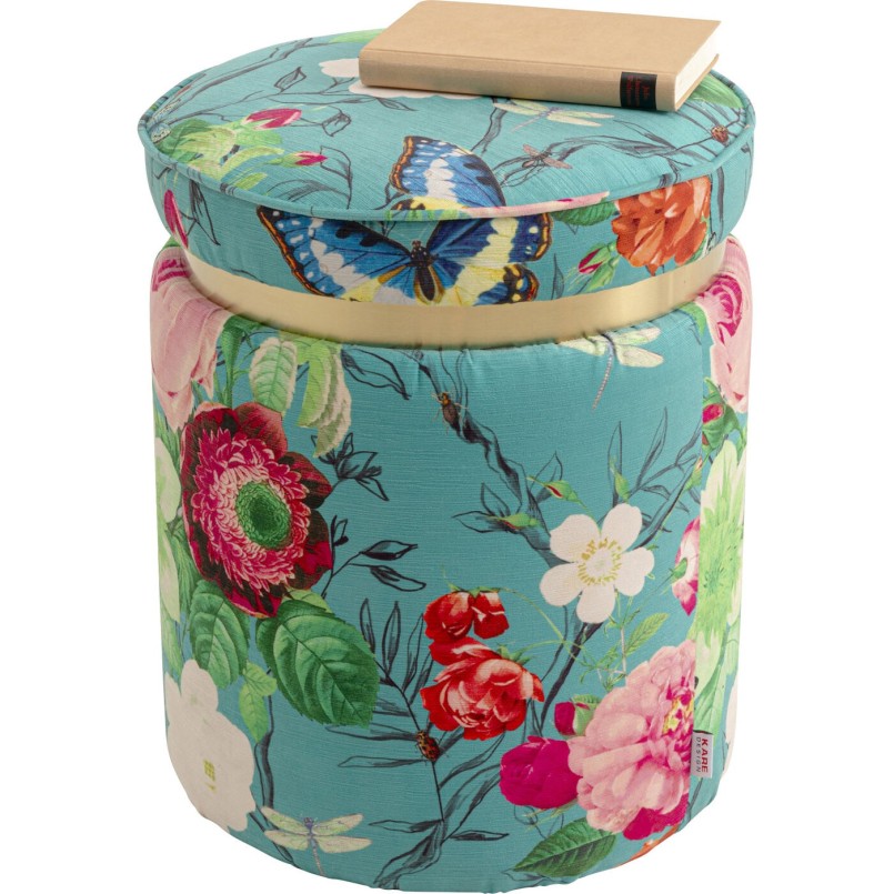 Tabouret Flower Fever bleu Ø39cm