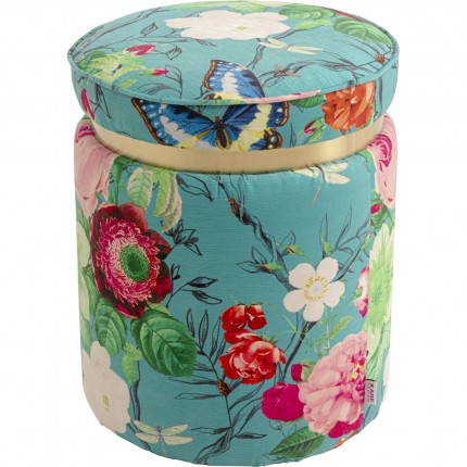Stool Flower Fever Ø39cm blue Kare Design