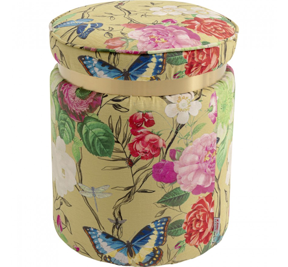 Stool Flower Fever Ø39cm yellow Kare Design