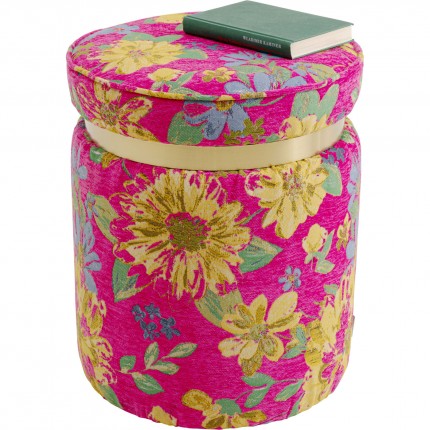 Stool Flower Fever Ø39cm pink Kare Design