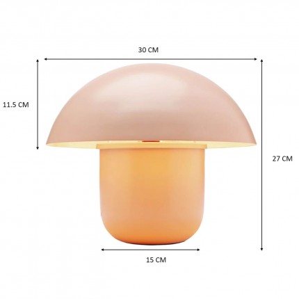 Tafellamp Mushroom 27cm roze  Kare Design