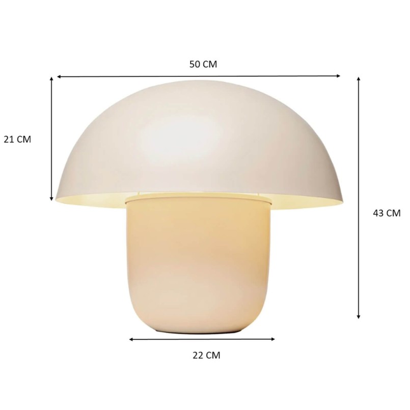 Retro beige stalen paddestoel lamp - Paddestoel - Kare Design