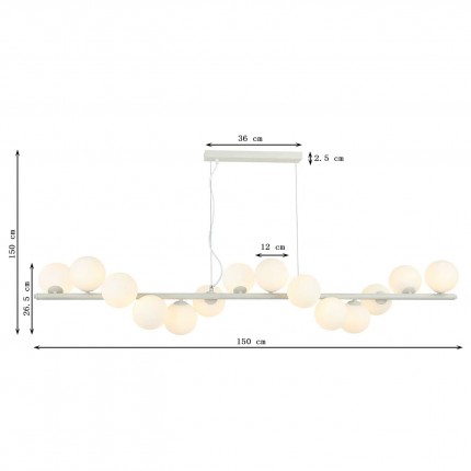Hanglamp Scala Balls 150cm beige Kare Design