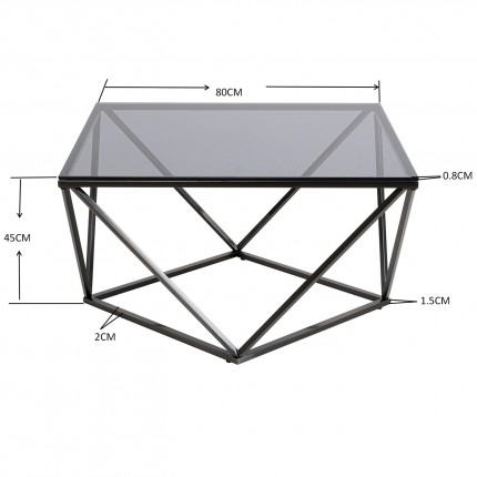 Coffee Table Cristallo 80x80cm graphite Kare Design