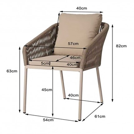 Outdoor chair with armrests Cyprus beige Kare Design