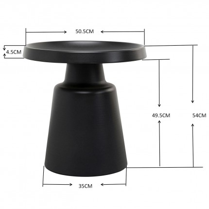 Side Table Lima Ø50cm black Kare Design