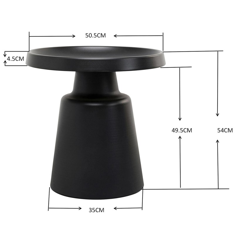 Bijzettafel Lima Ø50cm zwart Kare Design