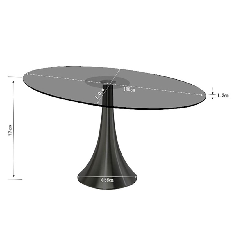 Ovale gerookt glazen eettafel - Grande Possibilita - Kare Design