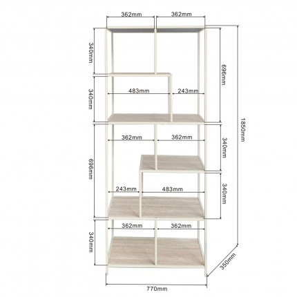Bookshelf Loftie 185x77cm beige Kare Design