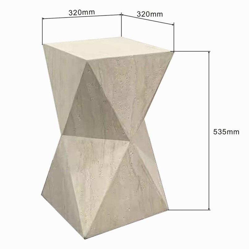 Bijzettafel Travertino Triangle Kare Design