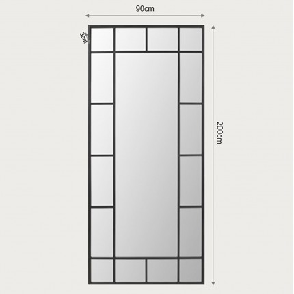 Wall Mirror Window 200x90cm black Kare Design