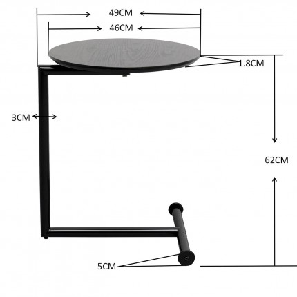 Bijzettafel Easy Living zwart Ø46cm Kare Design