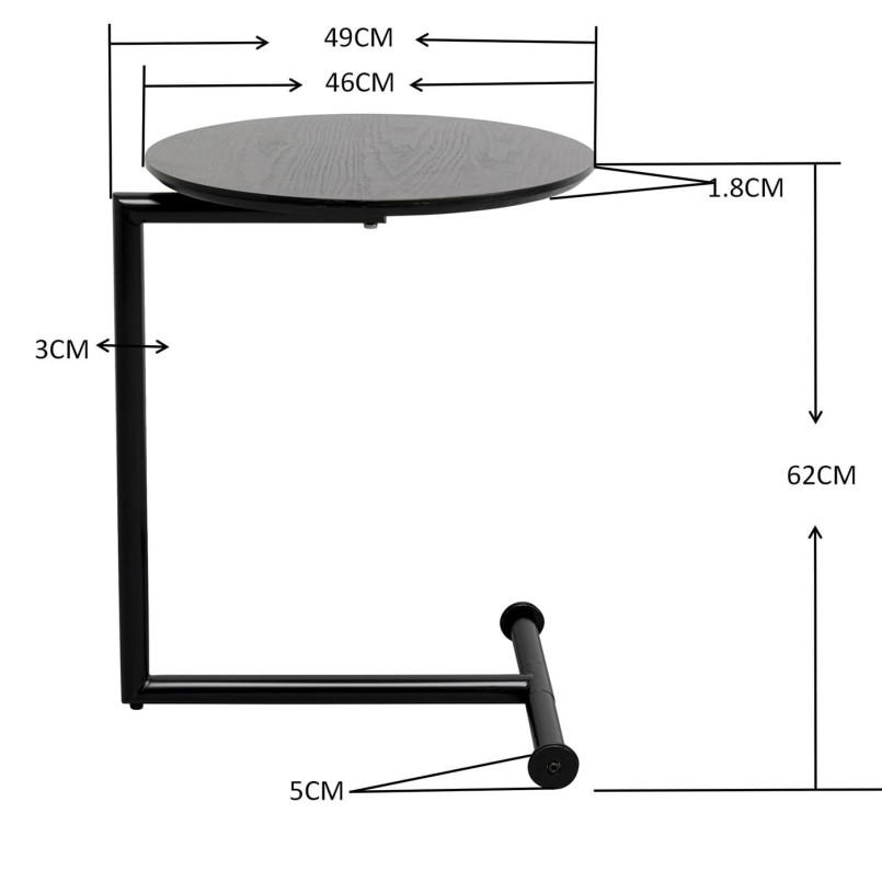 Moderne zwarte bijzettafel - Easy Living - Kare Design