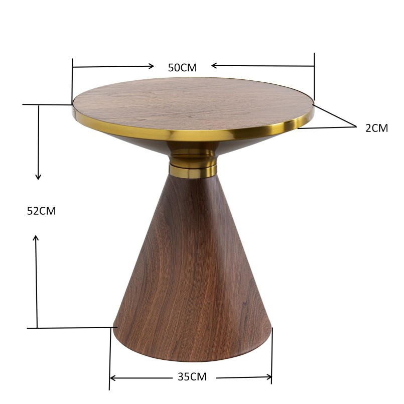 Ronde bijzettafel in walnoot - Cono - Kare Design