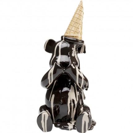 Deco bear sitting ice cream black Kare Design