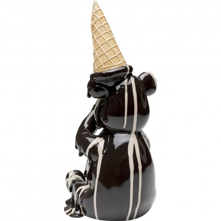 Deco bear sitting ice cream black Kare Design