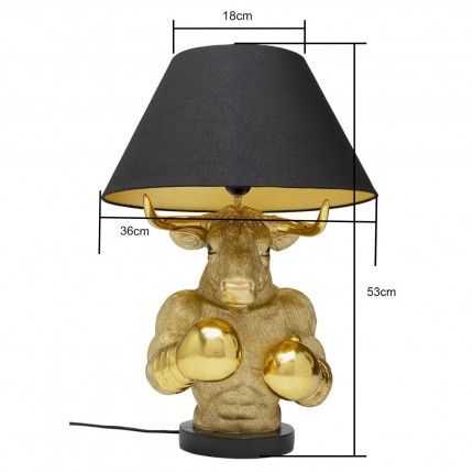 Table Lamp boxer bull gold Kare Design