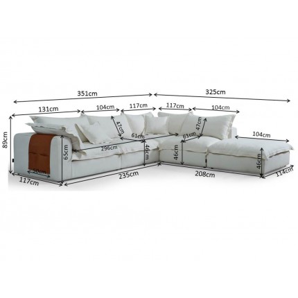 Corner Sofa Madeira white Kare Design
