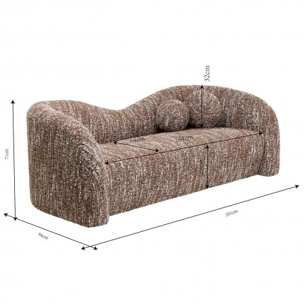 Sofa Livia Melange 2-Zits bruin Kare Design