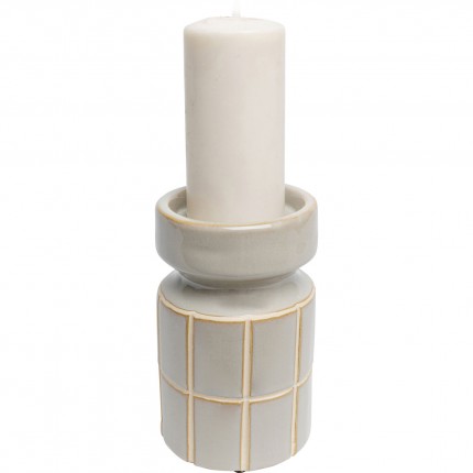 Candle Holder Bliss Tile 18cm light grey Kare Design