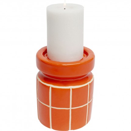 Candle Holder Bliss Tile 14cm orange Kare Design