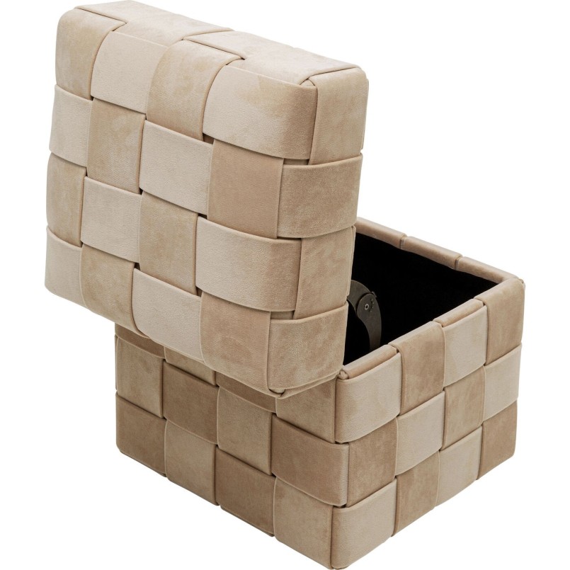Tabouret coffre Weave beige (2/Set)