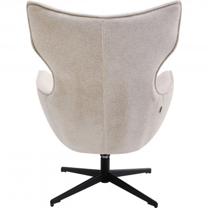 Draaifauteuil en Voetsteun Jules beige Kare Design