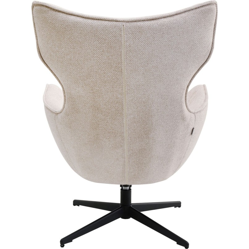 Fauteuil pivotant + repose-pieds Jules Beige